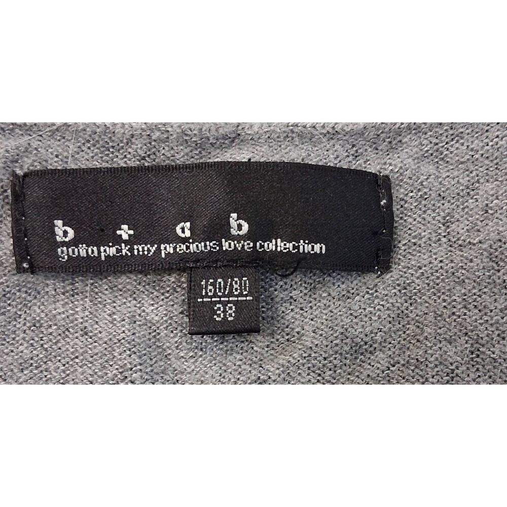 B+ab womens small cardigan sweater nylon Angora gray fluffy soft quiet luxury - Picture 7 of 9
